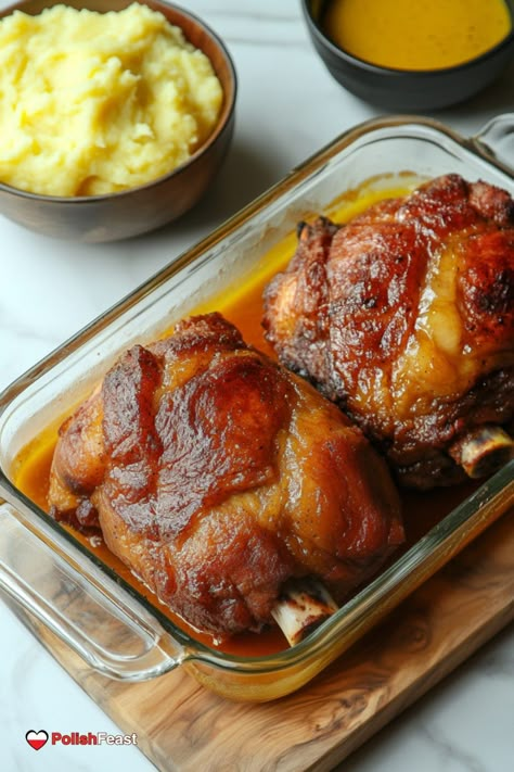 Polish Pork Hock Recipe (Golonka) - Polish Feast Roast Pork Hock, Beer Glazed Onions And Salt Pork, Pork Hocks And Sauerkraut, Fresh Ham Hock Recipes, Pork Hock Recipes, Smoked Pork Hocks Recipe, Hock Recipes, Pork Shanks Recipe, Pork Shanks