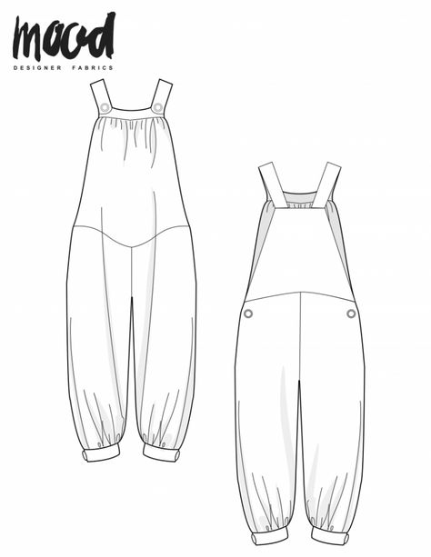 Womens Overalls Pattern Free, Overalls Free Pattern, Free Overall Sewing Pattern, Jumpsuit Sewing Patterns For Women, Easy Jumpsuit Pattern, Overall Dress Sewing Pattern, Wardrobe Flip, Oliver Jumpsuit, Mood Sewciety