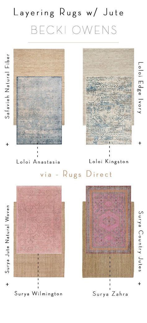 Loloi rugs with jute rug (layering) /// I'm excited to introduce another rug trend, layering rugs, in partnership with Rugs Direct. Layering rugs with with jute and natural fiber foundations is a trend that is easy to embrace and instantly elevates a space to create a designer look. Layering Rugs, Rug Layering, Jute Rug Living Room, Becki Owens, Carpet Trends, Layered Rugs, Loloi Rugs, Up House, Rugs Usa