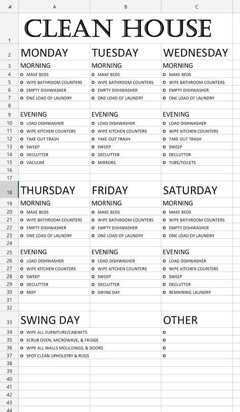 Housekeeping Cleaning Checklist, Clean House Checklist, Checklist Ideas, House Schedule, House Checklist, Deep Cleaning Checklist, Cleaning Schedule Printable, Clean House Schedule, Cleaning Schedules