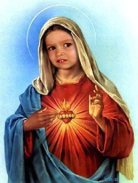 Tumblr has officially decided that #sideeyeingchloe 's face is the face of a beautiful goddess and belongs on all things Like And the Blessed Virgin Mary. Immaculate Mary, Hail Mary Prayer, Blessed Mary, Mama Mary, E Tattoo, San Michele, Blessed Mother Mary, Religious Images, The Virgin Mary