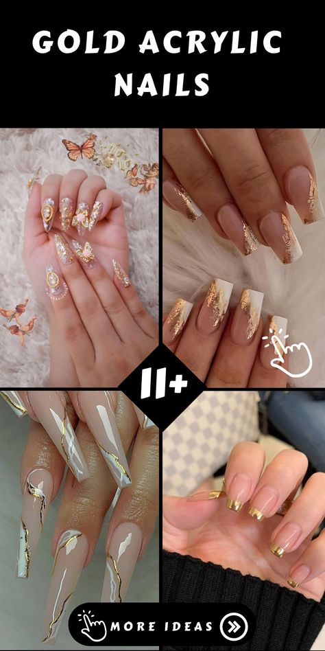 Elevate your manicure game with the regal elegance of gold acrylic nails for a touch of glamour and sophistication. Whether you crave a subtle shimmer or a bold metallic statement, these designs will add a luxurious flair to your fingertips, making you feel like royalty with every gesture. Say goodbye to ordinary nails and welcome the allure of gold to stand out and shine bright like never before. Chrome Nail Colors, Pink Toe Nails, Gold Acrylic Nails, Nail Collection, Gel Toe Nails, Regal Elegance, Gel Toes, Pink Toes, Cute Toe Nails