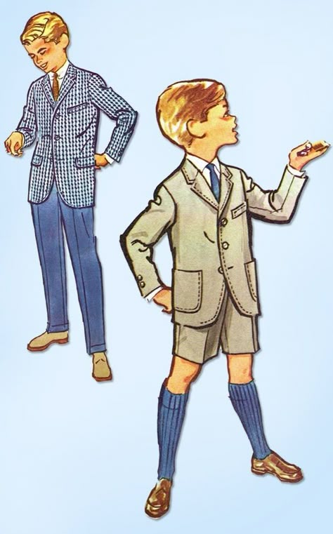 Vintage Kids Clothes Boys, Vintage Boy Outfits, Retro Kids Clothes, 1950s Boys, Boys Sewing Patterns, Vintage Kids Fashion, Vintage Clothes Patterns, Boy Sewing, Vintage Kids Clothes