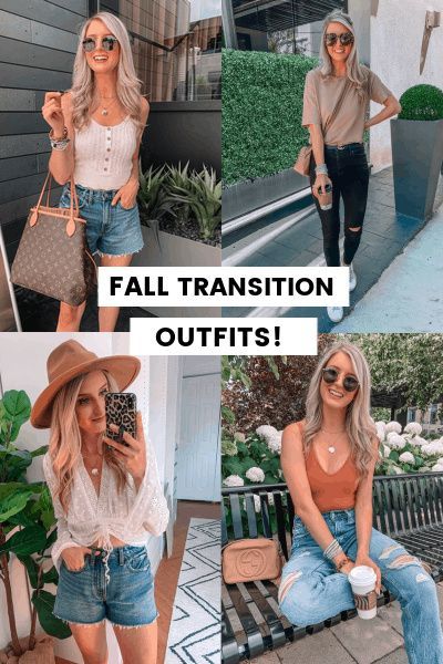 14 Fall transition outfits you need in your closet! Rounding up some cute fall outfits that are easy to recreate! All of these fall outfit are both casual and trendy! Also, all these outfits can easily be transitioned from summer to fall. All of these fall outfits are from 2020 and there are also in stock! #falloutfits #falltransitionoutfits #falloutfit2020 #cutefalloutfit Late Summer Outfits Early Fall Date Night, End Of Summer Early Fall Outfit, Fall Outfits For Hot Days, Cute Warm Weather Fall Outfits, Fall Outfits With Shorts Casual, Fall Hot Day Outfit, Between Summer And Fall Outfits, Fall Outfits When It’s Hot Outside, Cute Summer To Fall Transition Outfits