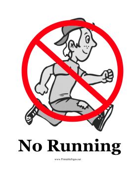 This printable sign shows a child running when he should be walking. Kids who see this will know that there is no running in the area. This sign can be displayed in hallways, bathrooms, classrooms, schools, pool areas, and anywhere that people should know to walk, not run. Free to download and print No Running In The Classroom, Walking Feet Preschool Rules, No Running Sign, Safety At School, Kindergarten Rules, Safety Signs And Symbols, Running Signs, Preschool Rules, Printable Signs Free