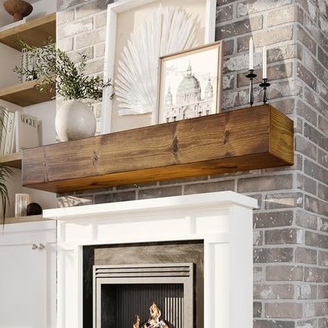 Woodlands-USA 48 Floating Fireplace Mantel Wood Shelf - Rustic Mantels For Over Fireplace, 48 Inch Handcrafted Wall Mounted Mantle Shelf, 48 Inches X 8 X 5 Fireplace Mantel Shelves - Traditional Brown Fireplace Mantels For Large Living Rooms, Wood Fireplace Box, Mantle Shelf Mantelsdirect.com, 50 Inch Fireplace Mantel, Fireplace Frame The Home Depot, Mantle Cover Over Brick, Fireplace Frame Lowe's, Fireplace Wood Mantle Lowe's, Farmhouse Fake Fireplace Mantel