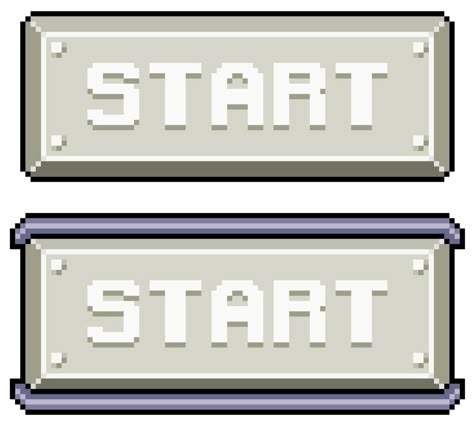 Pixel Start Button, Ui Buttons, Start Button, Button Game, Metallic Style, Cute Laptop Wallpaper, Game Interface, Pixel Games, 8 Bits