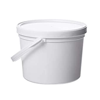 Consolidated Plastics Pail with Handle, Polypropylene, 1.5 Quart, White, 10 Piece Plastic Pail, Coffee Canisters, Small Buckets, Buckets, Food Storage, Dishwasher Safe, Free Delivery, 10 Things, White