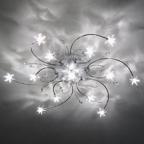 Star Light Ceiling Fixture Star Light Fixture, Bedroom Ceiling Lights, Mirrored Bedroom, Star Lights On Ceiling, Star Ceiling, Crystal Ceiling Light, Bedroom Ceiling, Star Light, Bedroom Ceiling Light