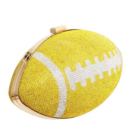 Football Purse, Rhinestone Football, Bling Purses, Football Bag, Crystal Stickers, Rhinestone Sticker, Rhinestone Clutch, Crystal Clutch, Shoulder Chain