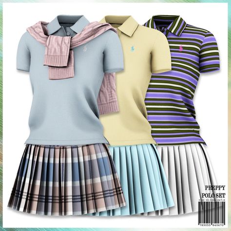 Preppy Polo Set | MIRO en Patreon Sims 4 Polo Shirt, Sims 4 Preppy, Cc Folder, Sims Packs, Pelo Sims, The Sims 4 Packs, Tumblr Sims 4, Sims 4 Gameplay, Sims 4 Dresses