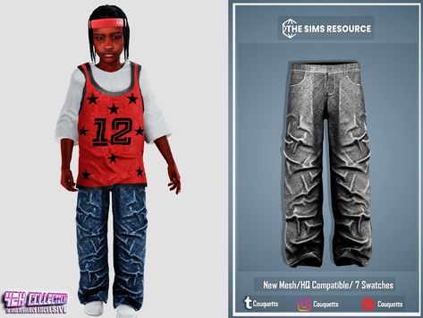 The Sims Resource - Y2K Oversize Jeans V2 (Child) Sims 4 Kid Cc Boy, Sims 4 Boy Cc Clothes, Sims 4 Child Boy Cc, Boy Clothes Sims 4 Cc, Sims 4 Male Child Cc, Sims Cc Child, Sims 4 Cc Kids Clothing Boys, Sims 4 Cc Child Clothes Boy, Sims 4 Cc Boys Clothing