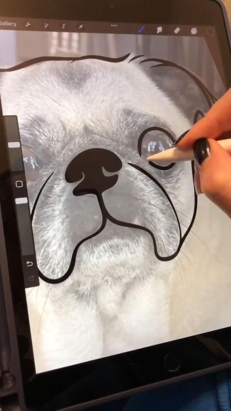 Dog Paiting From Photo Procreate Animal Illustration, How To Draw Cartoon Dogs, Procreate Photo Drawing, Cute Procreate Drawings, Infinite Drawing, Procreate Animals, Procreate Drawing Ideas, Procreate Ipad Tutorials, Dog Illustrations