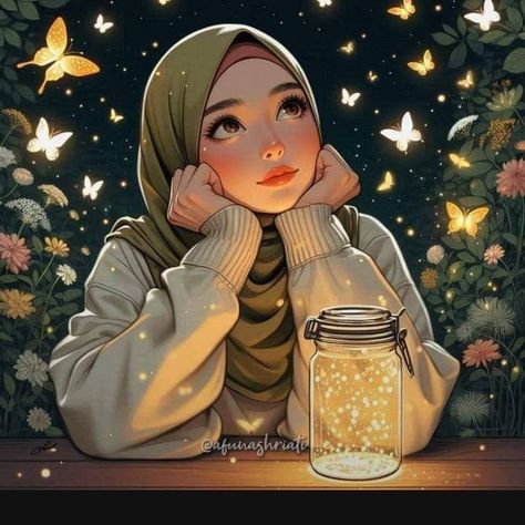 Hijabi Pfp Cartoon, Cute Hijab Cartoon Wallpaper, Cartoons Dp, Islamic Cartoon, Anime Muslim, Hijab Cartoon, Character Traits, Beautiful Art Pictures, Cute Cartoon Pictures