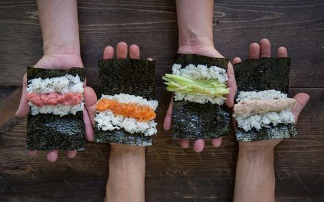 Hatsuyuki Handroll Bar Japanese Restaurant West 7th...How Sushi Hand Rolls Became The Country's Hottest Lunch Trend Sushi Hand Rolls, Hand Roll Sushi, Sushi Taco, Hot Lunch, Classic French Dishes, Nyc Bars, Sushi Chef, Star Chef, French Dishes