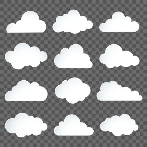 Kawaii Cloud Drawing, Cloud Shapes Drawing, Cute Cloud Stickers, Clouds Vector Illustration, Cloud Simple Drawing, Cartoon Clouds Drawing, Cloud Cute Drawing, Cloud Shapes Template, Cloud Vector Illustration