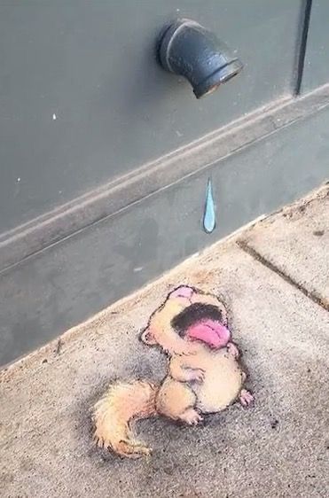 David Zinn Street Art, Street Sidewalk, Street Chalk Art, David Zinn, Pavement Art, Brick Art, Sidewalk Chalk Art, Sidewalk Art, Street Painting