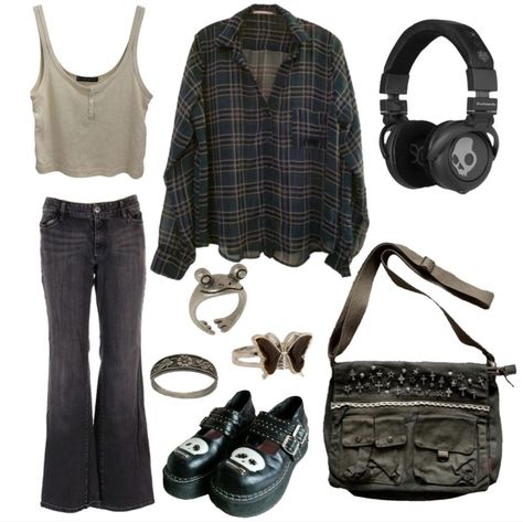 Y2k, messenger bag, Bella swan, Oxford shoes, headphones, twilight, Y2k Messenger Bag, Twilight Outfits, Mode Hippie, 2000s Fashion Outfits, Zooey Deschanel, Bella Swan, New Rock, Swaggy Outfits, Dream Clothes