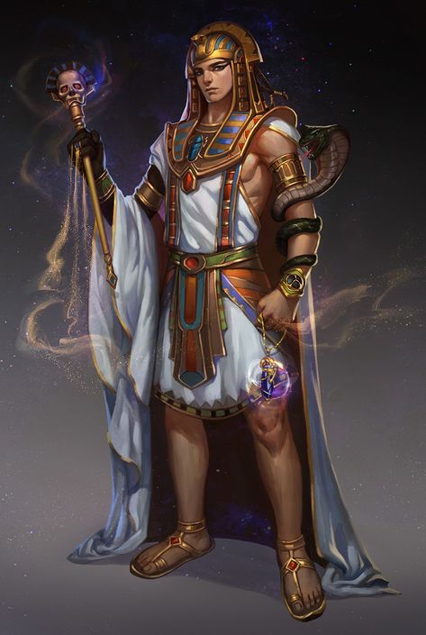 ArtStation - serpent, lizi yu Egyptian Character Design, Egyptian Warrior, Egypt Concept Art, Anime Egyptian, Ancient Egypt Gods, Ancient Egypt Art, Ancient Egyptian Art, Mythology Art, Egyptian Gods