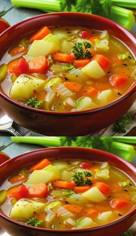 Bobby Flay | Blood sugar drops immediately | Facebook Garden Vegetable Soup, Vegan Vegetable Soup, Garden Tricks, Stews Recipes, Hearty Vegetable Soup, Grandma Cooking, Southern Kitchen, Simple Meals, Vegetable Soup Recipes