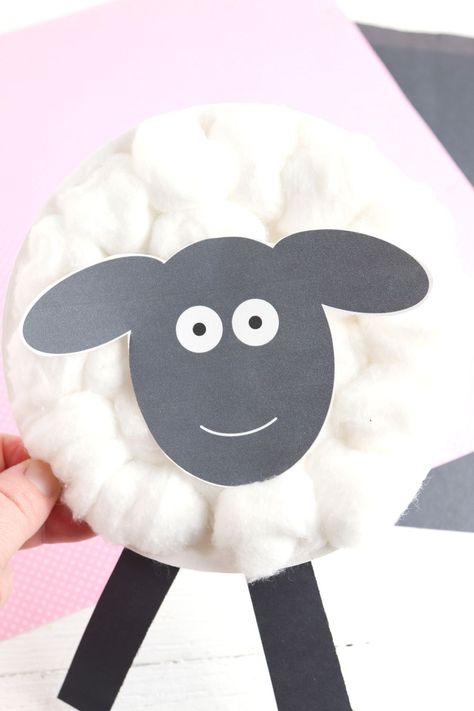 Paper Plate Sheep Craft with Printable Template Kindergarten Sheep Craft, Paper Plate Lamb Craft, Sheep Paper Plate Craft, Sheep Ornament Craft For Kids, Printable Sheep Craft, Lamb Crafts For Toddlers, Sheep Craft For Preschoolers, Mary Had A Little Lamb Craft Preschool, Sheep Pattern Printable