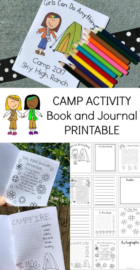 Editable Camp Booklet For Girl Scouts and Other Resources - Laura Kelly's Inklings Girl Scout Camping Activities, Scout Camping Activities, Girl Scout Daisy Activities, Girl Scout Promise, Girl Scout Law, Brownie Scouts, Scout Crafts, Brownie Girl, Camp Activities