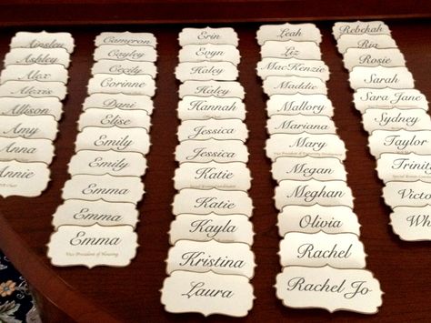 Recruitment Name Tags In love with these. So classy and would look amazing with our navy dresses 20 Year Wedding Anniversary Ideas, Bridal Shower Color Schemes, Recruitment Name Tags, Adpi Recruitment, 20 Year Wedding Anniversary, Recruitment Aesthetic, Diy Name Tags, Panhellenic Recruitment, Bridal Shower Colors