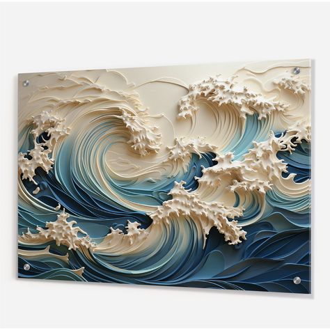 Enhance your space with our exquisite Coastal acrylic wall art. This White acrylic wall decor features vibrant colors and stunning detail, offering a modern touch to any room. Crafty Witch, Clay On Canvas, Acrylic Wall Decor, Ocean Canvas, Food Candles, Grand Art Mural, Texture Paint, Wall Piece, Textured Canvas Art