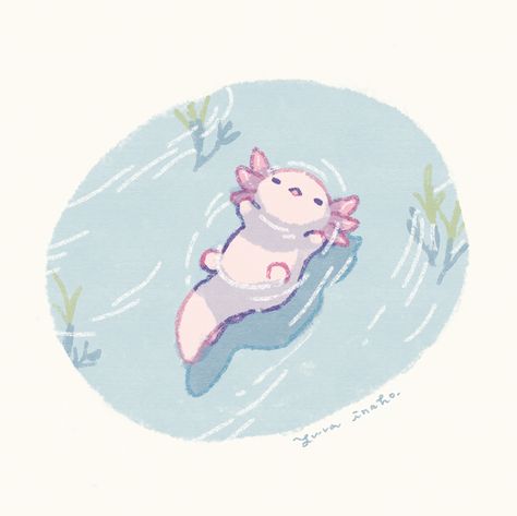 Axolotl Cute, Cute Animal Drawings Kawaii, Cute Doodles Drawings, Cute Kawaii Drawings, Cute Doodle Art, Dessin Adorable, Cute Little Drawings, Cute Animal Drawings, Kawaii Drawings