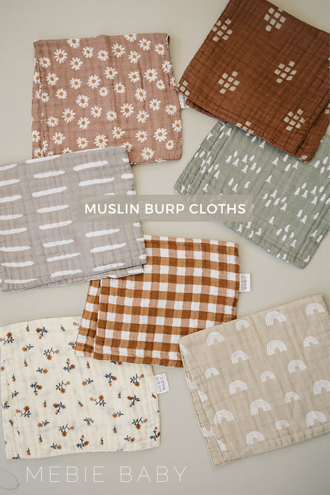 muslin burp cloth, burp cloth, modern burp cloth print, newborn essential Diy Muslin Burp Cloths, Sewing Burp Cloths, Diy Burp Cloths, Burp Cloths Diy, Gender Neutral Style, Girl Burp Cloths, Muslin Bib, Burp Rags