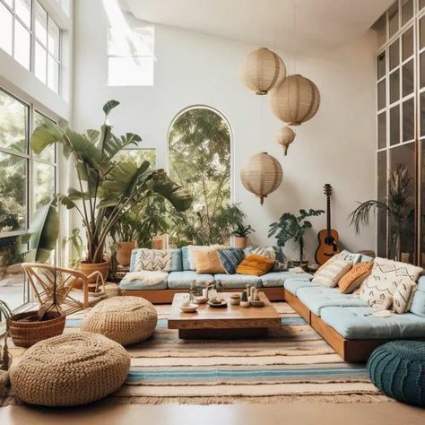 18 Boho Living Room Ideas - Embrace Eclectic Home Decor Elegance Stylish Apartment Decor, Boho Living Room Ideas, Earthy Living Room, Sala Grande, Stylish Apartment, Boho Living Room Decor, Inspire Me Home Decor, Bohemian Living Room, Style Deco