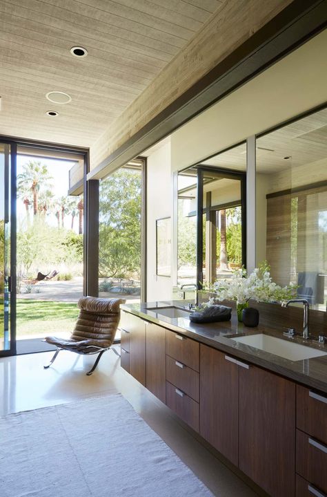 Marmol Radziner, Harvey House, Mcm House, Dining Room Bench, Interior Deco, Residential Design, Modern Dining Room, Architectural Digest, Interior Details