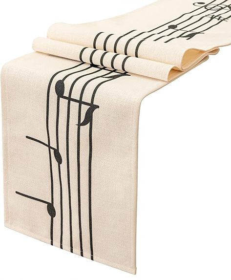 Amazon.com: KEY SPRING Musical Note Table Runner(12 X 72 inch) for Wedding Table Decor, Bridal Shower, Piano Mesa, Housewarming Gift, Music Theme Party, Cotton & Linen : Home & Kitchen Orchestra Theme Party, Musical Theme Wedding, Music Party Decorations Diy, Music Themed Decorations, Music Centerpieces Ideas, Broadway Musicals Party, Music Party Theme, Music Theme Party, Music Centerpieces