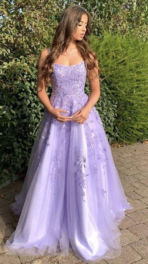 Purple Grad Dresses, Applique Prom Dress, Prom Dress 2022, Quince Dresses White, Princess Prom Dress, Wedding Dress Cheap, Back Prom Dress, Long Ball Gown, Lavender Prom Dresses