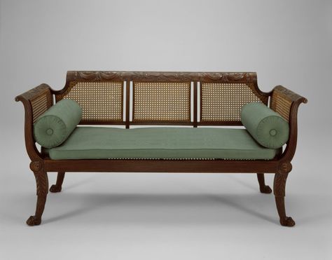 Artist unknown New York City, New York Settee, 1815/20 Antique Furniture Living Room, Wooden Sofa Set Designs, Wooden Sofa Designs, Colonial Furniture, Furniture Details Design, Wooden Sofa Set, Antique Sofa, Indian Furniture, The Art Institute Of Chicago