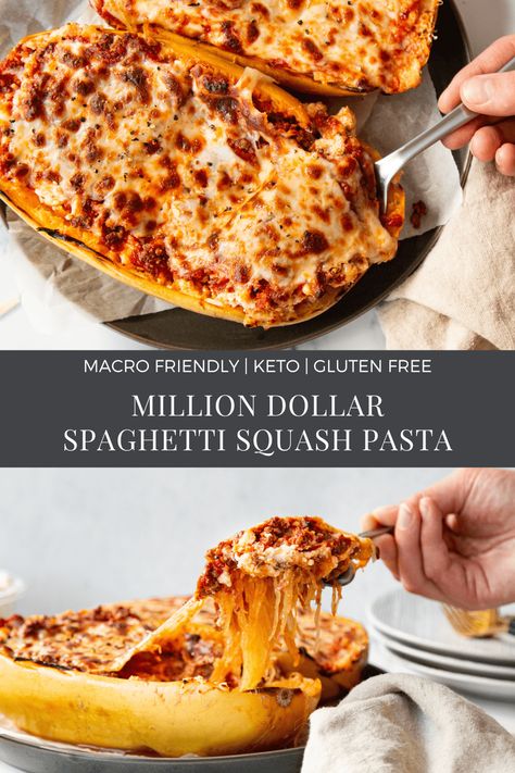 Spaghetti Squash Million Dollar, Spaghetti Squash Ricotta Bake, Spaghetti Spaghetti Squash Recipes, Delicious Spaghetti Squash Recipes, Spaghetti Squash Red Sauce, How To Eat Spaghetti Squash, Keto Speggetti Squash Recipes, Spaghetti Squash Spaghetti Bake, Spaghetti Squash Bacon