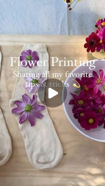 Jamie Young - Natural Dye Educator | 👉🏼 ✨Comment BLOOM & I’ll send you my free eco printing guide that explains exactly how to create beautiful plant prints on sock... | Instagram Flower Transfer To Fabric, Eco Printing Tutorial, Printing Crafts, Plant Prints, Natural Dyeing, Bloom Where You Are Planted, Jamie Young, Botanical Dyeing, Eco Printing