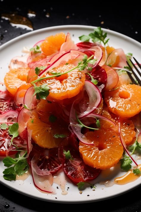 Indulge in the fresh and vibrant flavors of our Blood Orange and Fennel Salad, a perfect embodiment of the Whole Health Flexi-Plan. This gluten-free, nutrient-rich salad is not only a feast for the eyes but also a powerhouse of vitamins and antioxidants. The sweet, citrusy blood oranges pair exquisitely with the crisp, anise-like fennel, creating a refreshing and satisfying meal that's both healthy and delicious. Blood Orange Salad, Fennel Recipes, Gluten Free Salads, Fennel Salad, Orange Salad, Thanksgiving Ideas, Blood Orange, Winter Food, Summer Salads