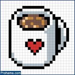 24x24 Pixel Art, Pixel Art 24x24, Food Pixel Art, Pixel Coffee, Simple Pixel Art, Easy Pixel Art, Pixel Art Grid, Art Coffee, Art Stuff