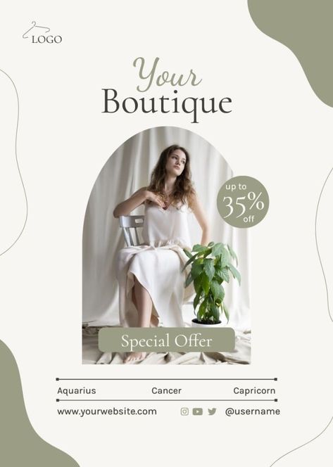 Minimalist Your Boutique Clothing Store Poster Clothing Store Poster, Store Poster, Presentation Maker, Poster Template Free, Boutique Clothing Store, Invitation Maker, Mens Clothing Store, Photo Collage Maker, Sticker Maker