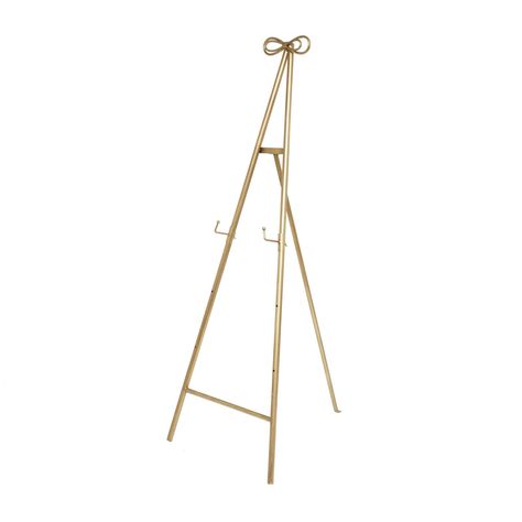 Gold Metal Tall Adjustable Floor Easel with Bow Top | Michaels Pink Graduation Party, Floor Easel, Metal Easel, Decorative Furniture, Unique Wedding Decor, Easels, Bow Top, Iron Material, Home Decor Store