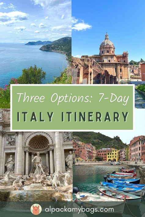 The Ultimate 7-Day Italy Itinerary 7 Days In Italy, 1 Week Italy Itinerary, Italy In A Week, Week In Italy, Italy Travel One Week, Italian Itinerary, Best Italy Travel Itinerary, 5 Days In Italy, 8 Days In Italy Itinerary