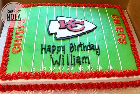 Happy 7th birthday to William! #decoratedcakes #cakedecorating #cakesofinstagram #instacake #cakestagram #decoratedsheetcake #sheetcakesdonthavetobeboring #sheetcake #handcutfondant #kcchiefscake #chiefskingdom #birthdaycake #decoratedcakes Kansas City Chiefs Birthday Cake, Kansas City Chiefs Party Ideas, Kc Chiefs Cake, Chiefs Birthday Cake, Chiefs Cupcakes, Football Sheet Cake, Kansas City Chiefs Cake, Nfl Cake, Happy Birthday William