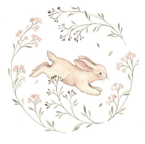 Vintage Bunny Drawing, Jumping Bunny Drawing, Bunny Pottery Painting, Bunny Painting Ideas, Bunnies Drawing, Nina Stajner, Bunnies Illustration, Cute Bunny Illustration, Bunny Illustration