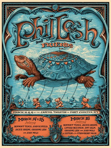 Grateful Dead Wallpaper, Grateful Dead Poster, Phil Lesh, North Miami Beach, Wall Art Retro, Concert Poster, Phish, Tour Posters, Rock Posters