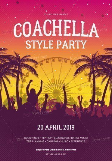 Coachella Poster Design, Coachella Invitation, Coachella Party Theme, Coachella Poster, Coachella Tickets, Coachella Theme Party, Coachella Theme, Coachella Party, Mises En Page Design Graphique