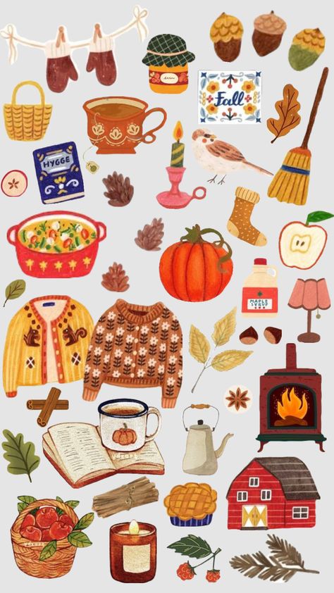 #fyp #autumn #autumnaesthetic #fall #fallaesthetic #pumpkin #food #cozy Pumpkin Food, November Wallpaper, Fall Mood Board, Autumn Illustration, Autumn Stickers, Illustration Food, Aesthetic Christmas, Bullet Journal Art, Pumpkin Fall