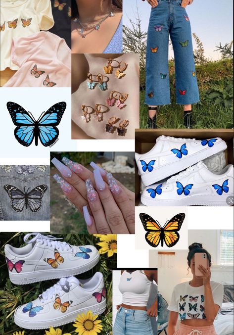 here is a butterfly inspired collage! Butterfly Theme Board Fashion, Butterfly Mood Board, Butterfly Mood Board Inspiration, Butterfly Newspaper Aesthetic, Butterfly Aesthetic Collage, Butterflies Collage, Illustration Poses, Butterfly Collage, Butterfly Inspiration