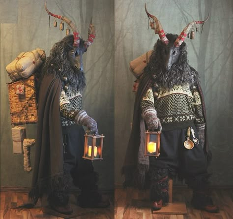 Interesting Christmas Gifts, Yule Christmas, Yule Goat, Pagan Yule, Cosplay Idea, Troll Costume, Mascaras Halloween, Concept Clothing, Three Wise Men