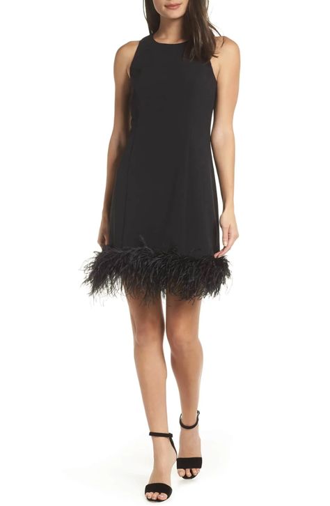 Gaun Koktail, Dress With Feathers, Great Gatsby Dresses, Cocktail Dress Holiday, Gatsby Dress, Drawstring Dresses, Ribbed Knit Dress, Feather Dress, Night Out Dress